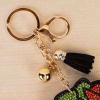 Load image into Gallery viewer, KC051 - Crystal Jack-O'-Lantern Keychain - Orange
