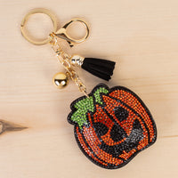 Load image into Gallery viewer, KC051 - Crystal Jack-O'-Lantern Keychain - Orange
