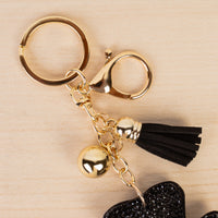 Load image into Gallery viewer, KC053 - Crystal Skeleton Keychain - Black
