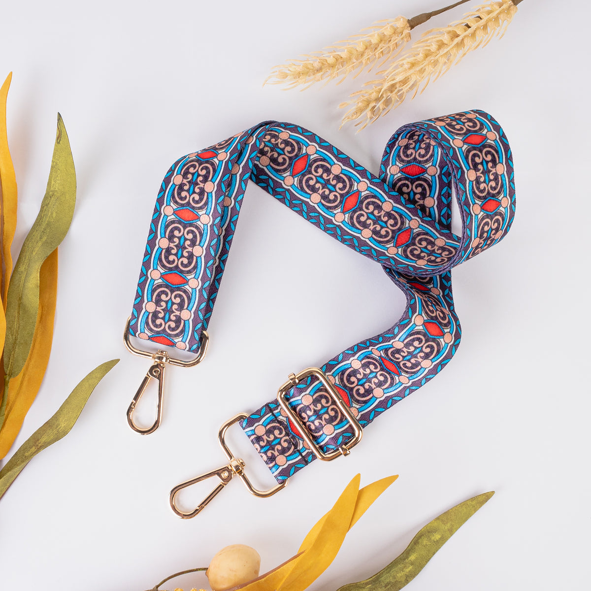 LBT007 - Patterned Bag Strap - Blue