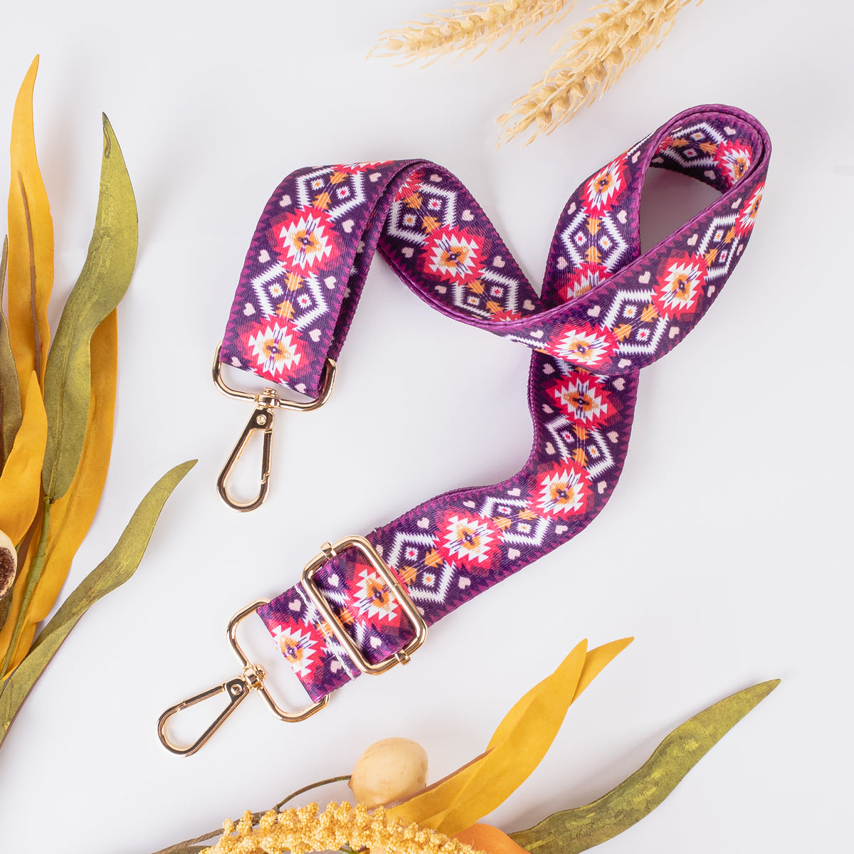 LBT007 - Patterned Bag Strap - Purple