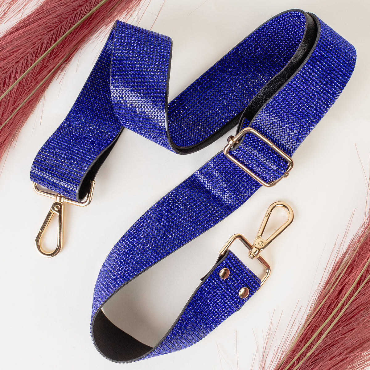 LBT020 - Rhinestone Bag Strap - Royal Blue