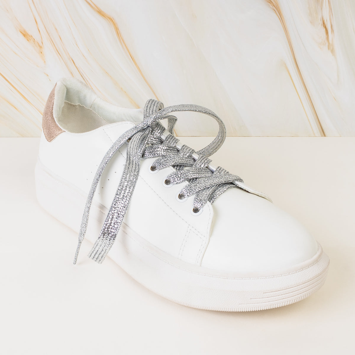 SL005 - Metallic Shoelaces - Silver