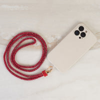Load image into Gallery viewer, SL026 - Rhinestone Phone Lanyard - Red
