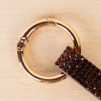 Load image into Gallery viewer, SL030 - Crystal Football Keychain - Brown
