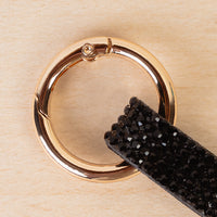 Load image into Gallery viewer, SL034 - Crystal Soccer Keychain - Black &amp; White
