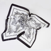 Load image into Gallery viewer, SL054 - Patterned Hair Scarf - Black &amp; White
