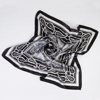 Load image into Gallery viewer, SL056 - Patterned Hair Scarf - Black &amp; White
