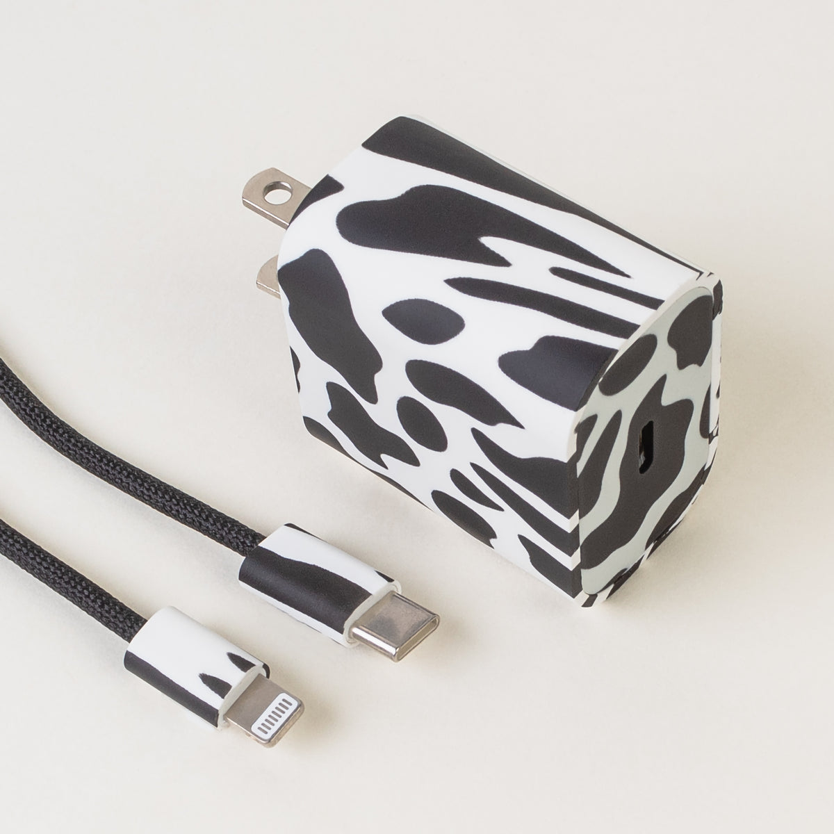 USBC-BC - Lightning to USB-C Port Phone Charger - Black Cow