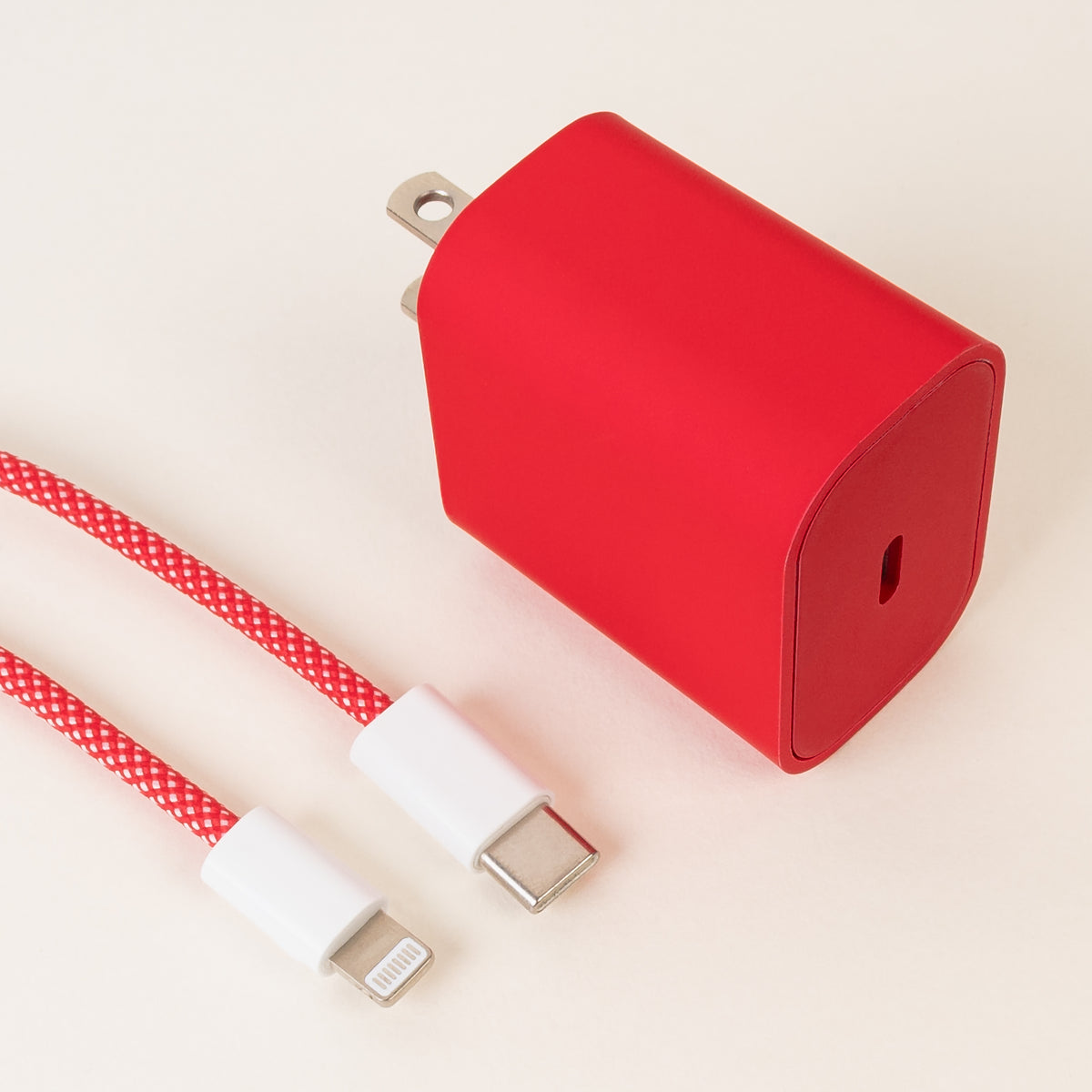 USBC-R - Lightning to USB-C Port Phone Charger - Red