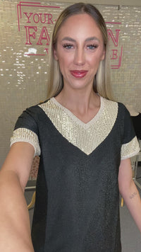 Load and play video in Gallery viewer, 10738 - Half Sleeve top with Sequin
