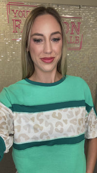 Load and play video in Gallery viewer, 30043 - Leopard Color Block Sweatshirt
