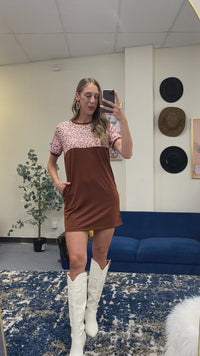 Load and play video in Gallery viewer, 30045 - Western Print T-Shirt Dress with Pockets
