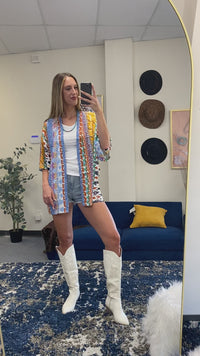 Load and play video in Gallery viewer, 8926 - Multicolor Abstract Print Duster
