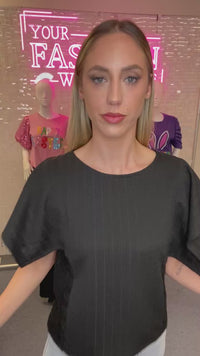 Load and play video in Gallery viewer, 20283 - Half Sleeve Top with Lace Detail
