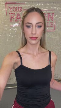 Load and play video in Gallery viewer, 50023 - High-Waisted Varsity Game Day Shorts with Pockets - Burgundy
