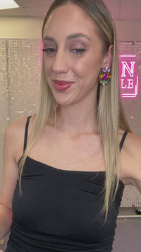 Load and play video in Gallery viewer, 1330 - Rhinestone Earrings - Multi
