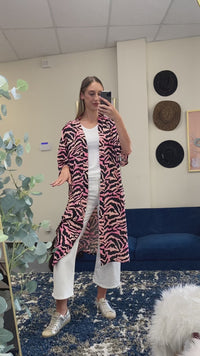 Load and play video in Gallery viewer, 6707 - Zebra Print Duster
