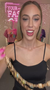 Load and play video in Gallery viewer, 1248 - Layered Crystal Necklace - Gold
