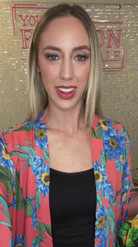 Load and play video in Gallery viewer, 6646 - Floral Print Duster - Pink
