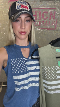 Load and play video in Gallery viewer, 30060 - American Flag Tank Top - Mos
