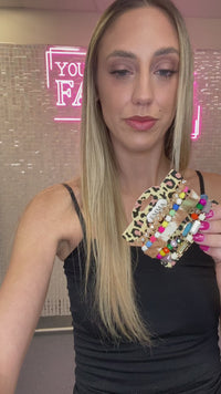 Load and play video in Gallery viewer, 74725 - Leopard and Beaded Stacked Bracelets - Blue Multi
