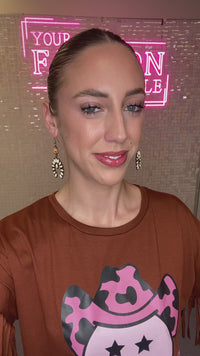 Load and play video in Gallery viewer, 50077 - Howdy Half Sleeve Top with Fringe
