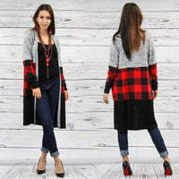 Load image into Gallery viewer, 10256 - Buffalo Plaid Cardigan With Pockets
