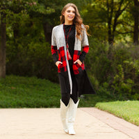 Load image into Gallery viewer, 10256 - Buffalo Plaid Cardigan With Pockets
