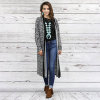 Load image into Gallery viewer, 10288 - Leopard Cardigan with Pockets - Grey Leopard
