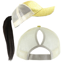Load image into Gallery viewer, 8298 - Glitter Caps With Pony Tail
