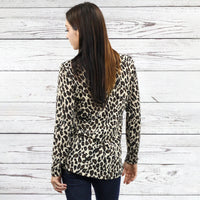 Load image into Gallery viewer, 10424 - Leopard Long Sleeve Top with Criss Cross Lace - Leopard
