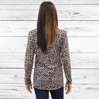 Load image into Gallery viewer, 10424 - Leopard Long Sleeve Top with Criss Cross Lace - Pink
