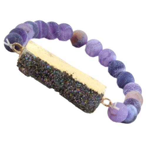 74488 - Natural Stone Cut Druzzy Bracelet