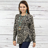 Load image into Gallery viewer, 10426 - Leopard Top with Elbow Patches - Leopard
