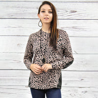 Load image into Gallery viewer, 10426 - Leopard Top with Elbow Patches - Pink
