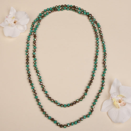 72028-7 - Crystal Beaded Necklace - Fashion Jewelry Wholesale