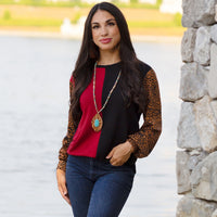 Load image into Gallery viewer, 10464 - Leopard Long Sleeve Top
