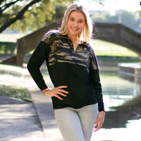 Load image into Gallery viewer, 10490 - Camouflage Color Block Long Sleeve Top with Zipper
