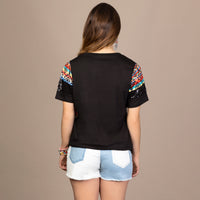 Load image into Gallery viewer, 10536 - Aztec Half Sleeve Top with Sequin
