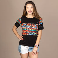 Load image into Gallery viewer, 10536 - Aztec Half Sleeve Top with Sequin
