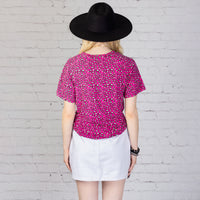 Load image into Gallery viewer, 10540 - Leopard Half Sleeve Top with Sequin

