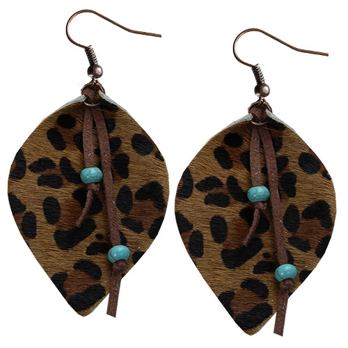 73563 - Leopard Hide Earrings - Dark Leopard Turquoise