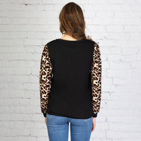 Load image into Gallery viewer, 10620 - Leopard Long Sleeve Puffed Top - Black
