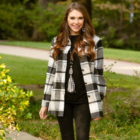 Load image into Gallery viewer, 10631 - Plaid Shacket with Pockets - Grey

