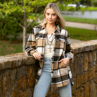 Load image into Gallery viewer, 10631 - Plaid Shacket with Pockets - Brown
