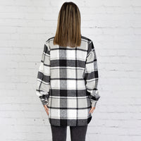 Load image into Gallery viewer, 10631 - Plaid Shacket with Pockets - Grey
