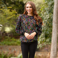 Load image into Gallery viewer, 10654 - Sequin Long Sleeve Top - Black
