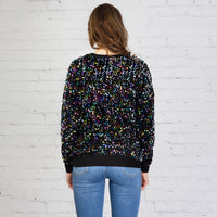 Load image into Gallery viewer, 10654 - Sequin Long Sleeve Top - Black
