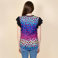 Load image into Gallery viewer, 10690 -  Multi Leopard Top with Butterfly Sleeves
